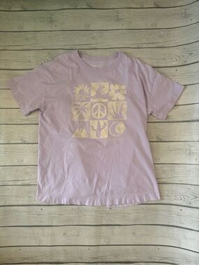 Old Navy Lilac Short-Sleeve Tee with Metallic Gold Icons
